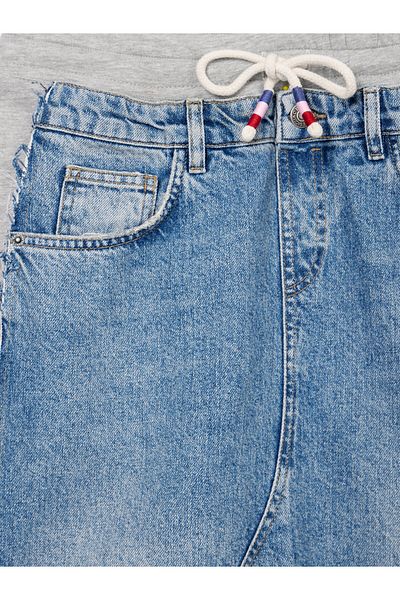 Desigual Fustă din denim pentru femei 24WWFD06 albastră