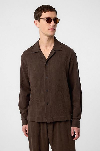 Antioch Brown Textured Men's Shirt