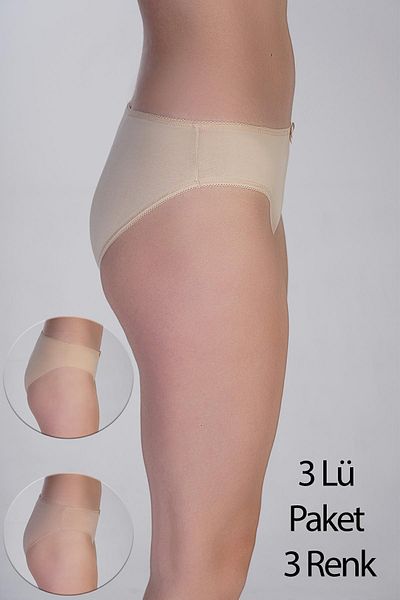 cotonhause Women's Cotton Bikini Panties 3 Pack – Normal Waist Skin-Mink Brown 365001