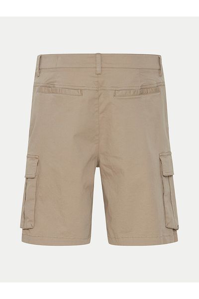 Solid Pantaloni scurți din material bărbătesc 21108169 bej
