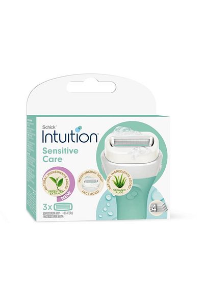 LEADING LINES Schick Intuition Aloe Vera & Vitamin E Shaving Razor Attachments - 3 Pieces