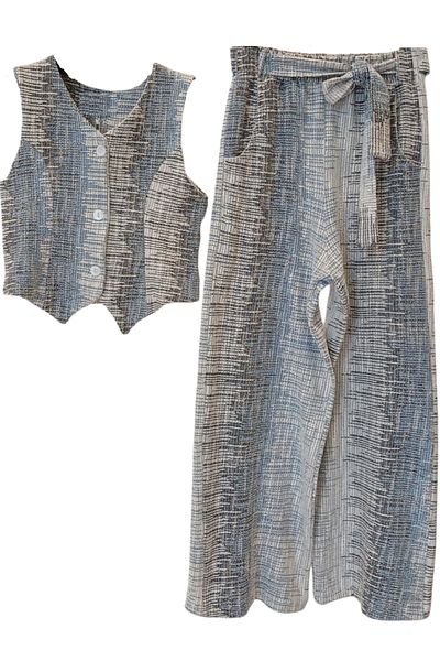 İrem Çocuk Giyim Girl's Color Changing Oversize Fit Vest Trousers Set