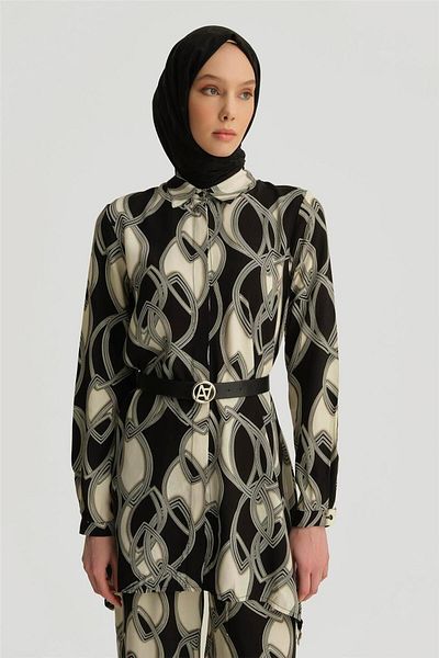 Armine Patterned Suit 25Yt609 Black