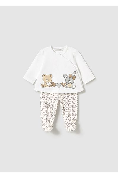 MAYORAL Baby Girl Printed Long Sleeve T-Shirt Leggings Set White 1588