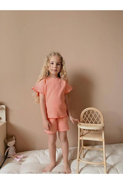 RAPAPA Girl's Short Sleeve Shorts Suit Bottom Top 2 Piece Suit 1753