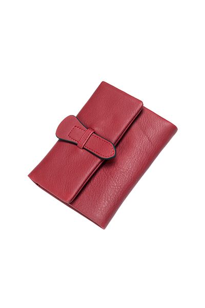 Busy Lady&Gentleman Women's wallet Essential, genuine leather, multiple compartments, banknotes, cards and passport, red