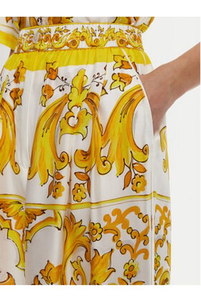 Dolce&Gabbana dolce gabbana Women's Fabric Trousers FTC63T HI1BE White, Yellow