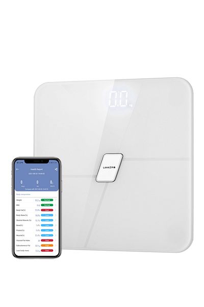 Lawazim Digital Personal Scale with Bluetooth - LED Smart Body Scale, 13 Metrics, APP Sync