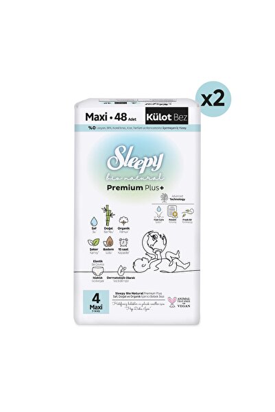 Sleepy Bio Natural Premium Plus Süper Paket Külot Bez 4 Numara Maxi 96 Adet