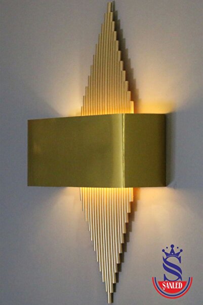 ŞANLED Primat Modeli Metal Çift Yönlü Beyaz-günışığı-amber Gold Duvar Aydınlatma Aplik