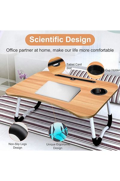 1st Small Foldable Laptop Table For Bed 60*40cm Multicolor