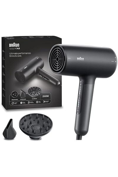 Braun Braun HD4.2 High Performance Hair Dryer, Shine & Care, 2100W HTDC Motor, Electronic Control