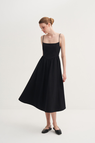 Jorbinol Kare Yaka Poplin Elbise