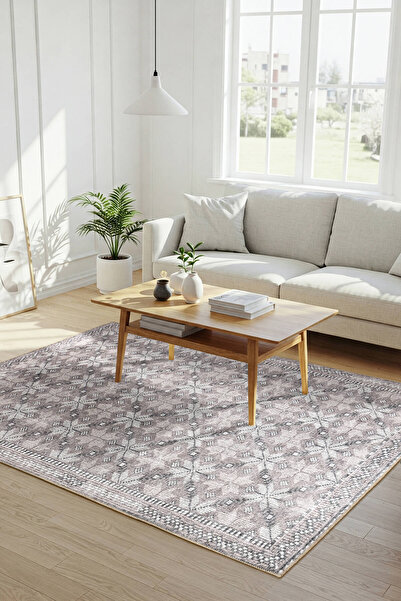 ARTLOOP Stonart Eskitme Vintage Desenli Bej/Pudra Otantik Yıkanabilir Şönil H...