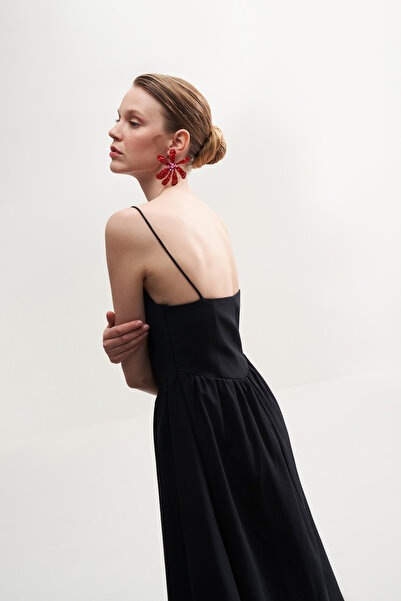 Jorbinol Kare Yaka Poplin Elbise