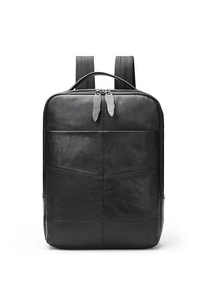 Busy Lady&Gentleman Spark leather backpack, premium genuine leather, unisex, tablet and laptop compartment, black