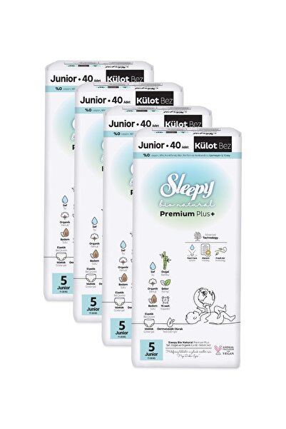 Sleepy Bio Natural Premium Plus Ultra Paket Külot Bez 5 Numara Junior 160 Adet