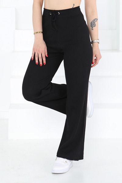 TOFİSA Eyelet Trousers Black - 27133