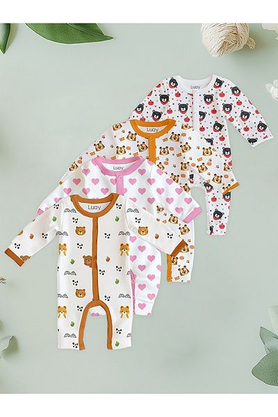 luay 100% Cotton Full Sleeves Printed Baby Romper,Bodysuit for Baby Girls & Baby Boy 12-18 M (PO4)
