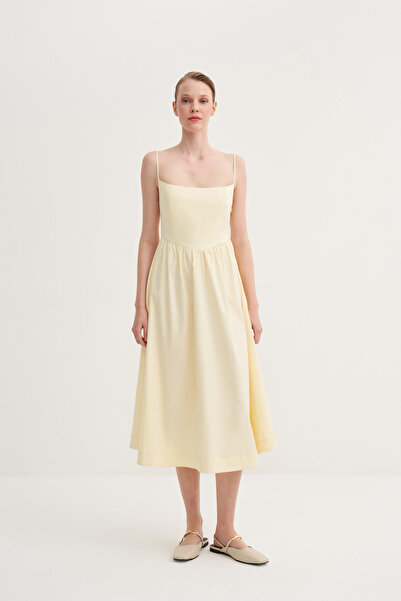 Jorbinol Kare Yaka Poplin Elbise