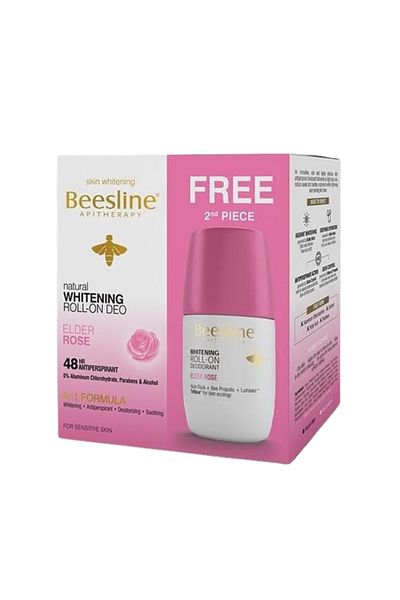 Beesline Whitening Roll On Deodorant Elder Rose 2x50ml (1 1 FREE)