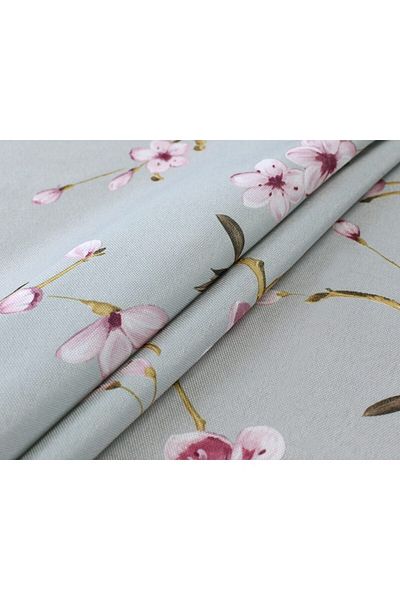 OBRO Fata de masa impermeabila rezistenta la pete, material textil, flori de cires, verde, 130 x 180