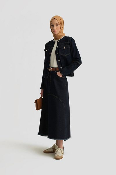 Armine Sewn Detailed Jacket 25Yd9118 Dark Navy Blue