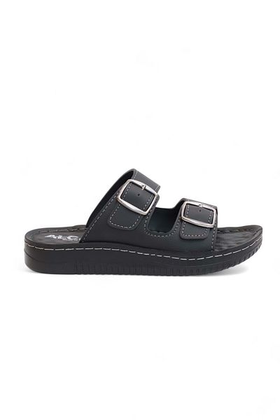 Konfores 2156 Double Buckle Full Anatomical Sole Men's Slippers Compatible for Daily, Umrah and Hajj