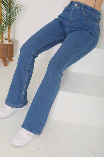 TOFİSA Flared Leg Jeans Blue - 26825