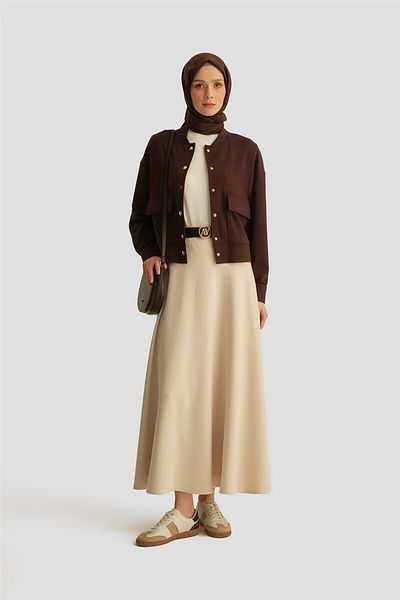 Armine Judge Collar Modal Jacket 25Yd4233-1 Brown