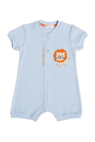 Miny Center Waffle Fabric Buttoned Baby Boy Jumpsuit