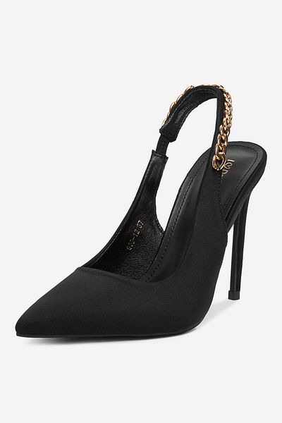 DeeZee Women's Pumps Low Black Stiletto Heel 35
