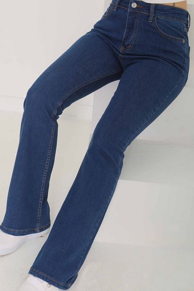 TOFİSA Flared Leg Jeans Dark Blue - 26825