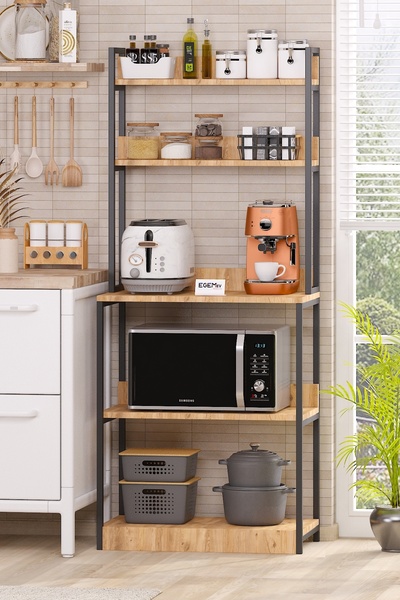 EGEMEV Kahve Köşesi Mutfak Bangosu çok Amaçlı Dolap büyük boy Fırın Dolabı Mikrodalga Fırın Dolabı