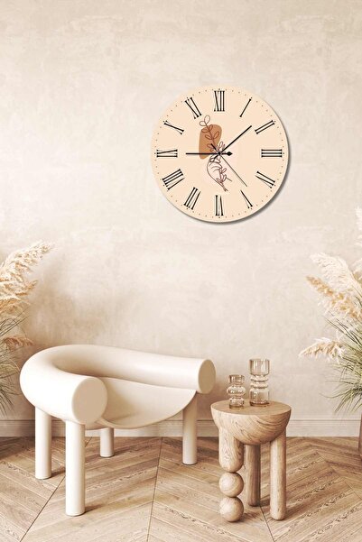byMelekoğlu Minimalist Tasarım Mdf Uv Baskı Duvar Saati 40 Mds-02