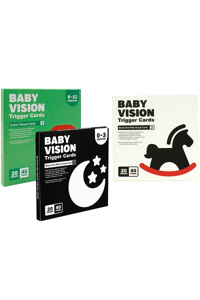 OEM Set of 60 baby visual stimulation cards, picture cards, 0-12 months