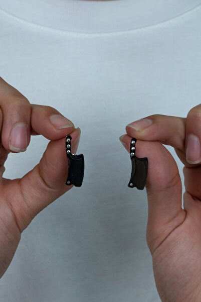 Takı Dükkanı Stainless Steel Large Size Row Earrings (2 Pieces) Mse17