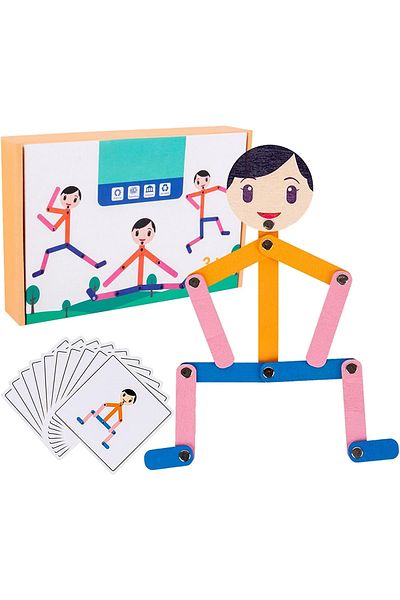 OEM Joc pentru motricitate, Montessori, din lemn, Sportivii in miscare