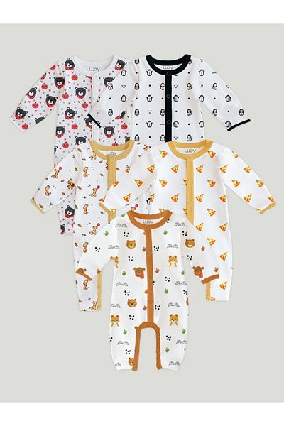 luay 100% Cotton Full Sleeves Printed Baby Romper,Bodysuit for Baby Girls & Baby Boy (PO5)