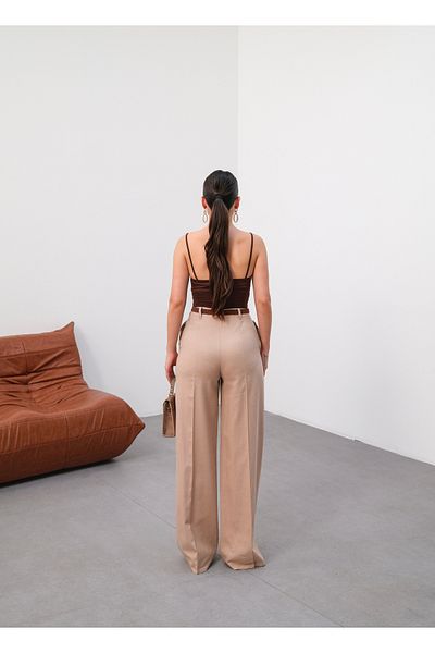 OUZ Fashion Women's Belted and Flowy Linen Pants (Belt Included)