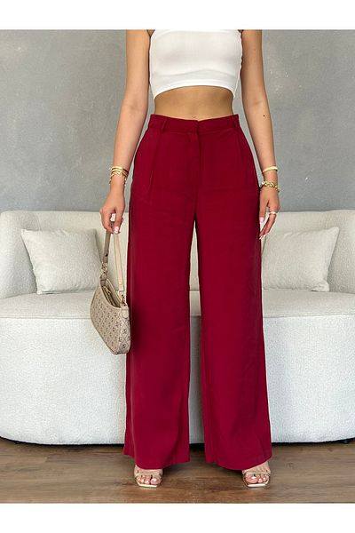 Nesil Women's Long Pants with Pile Detail and Wide Legs