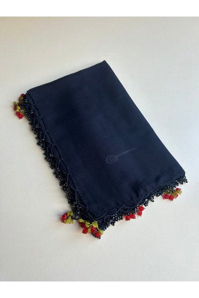 Generic Brand Handmade Cherry Embroidery Writing Edge Beaded Cheesecloth Handcrafted Embroidery 100X100Cm 4 Edges Embroidered