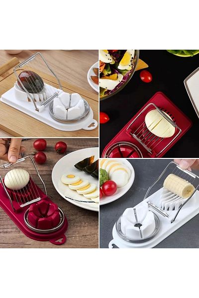 LiderGlobal Multifunctional Equal Egg, Fruit Slicer Cutter Apparatus White