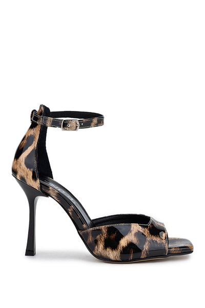Tamer Tanca Women's Vegan Leopard Patent Leather Heeled Shoes