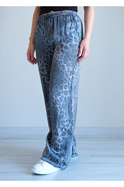 snc Parlak Bol Paça Pantolon Gri