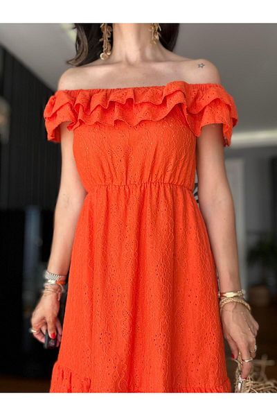 Atelier Derin Rochie cu guler Madonna cu flori de rodie