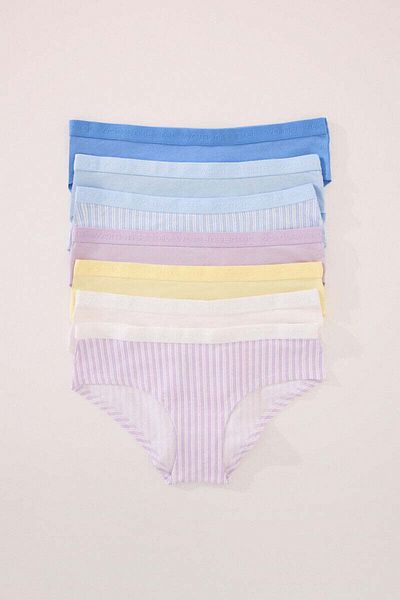 Women'secret Pack of 7 wide cotton panties mix print