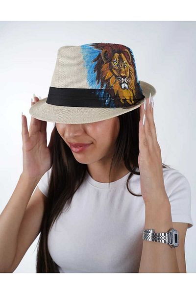 Do Tebe Καλοκαιρινό χειροποίητο καπέλο Fedora από ψάθινο ανεμιστήρα Προσαρμοσμένο σχέδιο