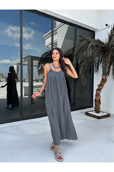 My Blog Antracitové šaty s pohodlným střihem - 3173