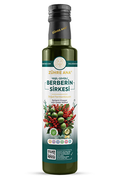 Zühre Ana Yeşil Cevizli Berberin Sirkesi Doğal Fermantasyon Berberis Vinegar with Green Walnut 500 Ml
